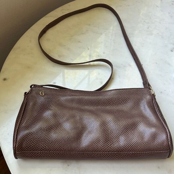 Vintage Ganson Brown leather Crossbody Bag New - Picture 3 of 11